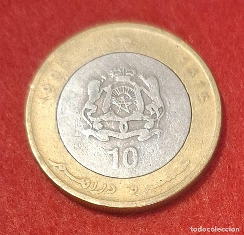 Monedas antiguas de &Aacute;frica: MONEDA DE MARRUECOS 1995 - 10 DIRHAMS - BIMET&Aacute;LICA - COBRE-N&Iacute;QUEL/LAT&Oacute;N (3)