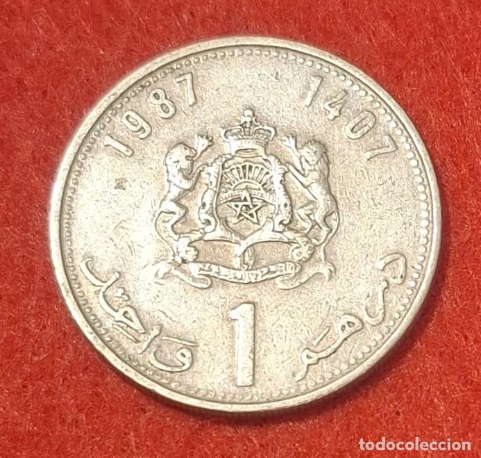 Monedas antiguas de &Aacute;frica: MONEDA DE MARRUECOS 1987 - 1 DIRHAM - COBRE/N&Iacute;QUEL