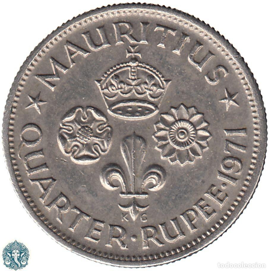 Monedas antiguas de &Aacute;frica: MAURICIO Un cuarto de Rupia 1971 KM#36