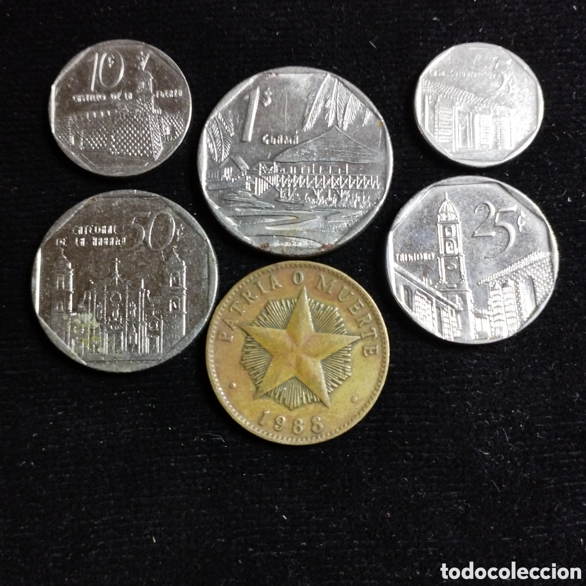 Monedas antiguas de &Aacute;frica: Lote x6 monedas Cuba. Diferentes valores y fechas.