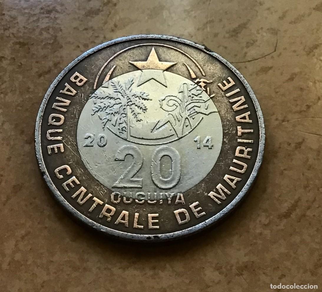 Monedas antiguas de &Aacute;frica: 20 ouguiya de Mauritania. A&ntilde;o 2014