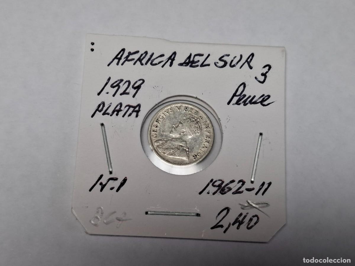 Monedas antiguas de &Aacute;frica: 3 PENCES de PLATA de 1929 KM 15.1 AFRICA DEL SUR en BC+