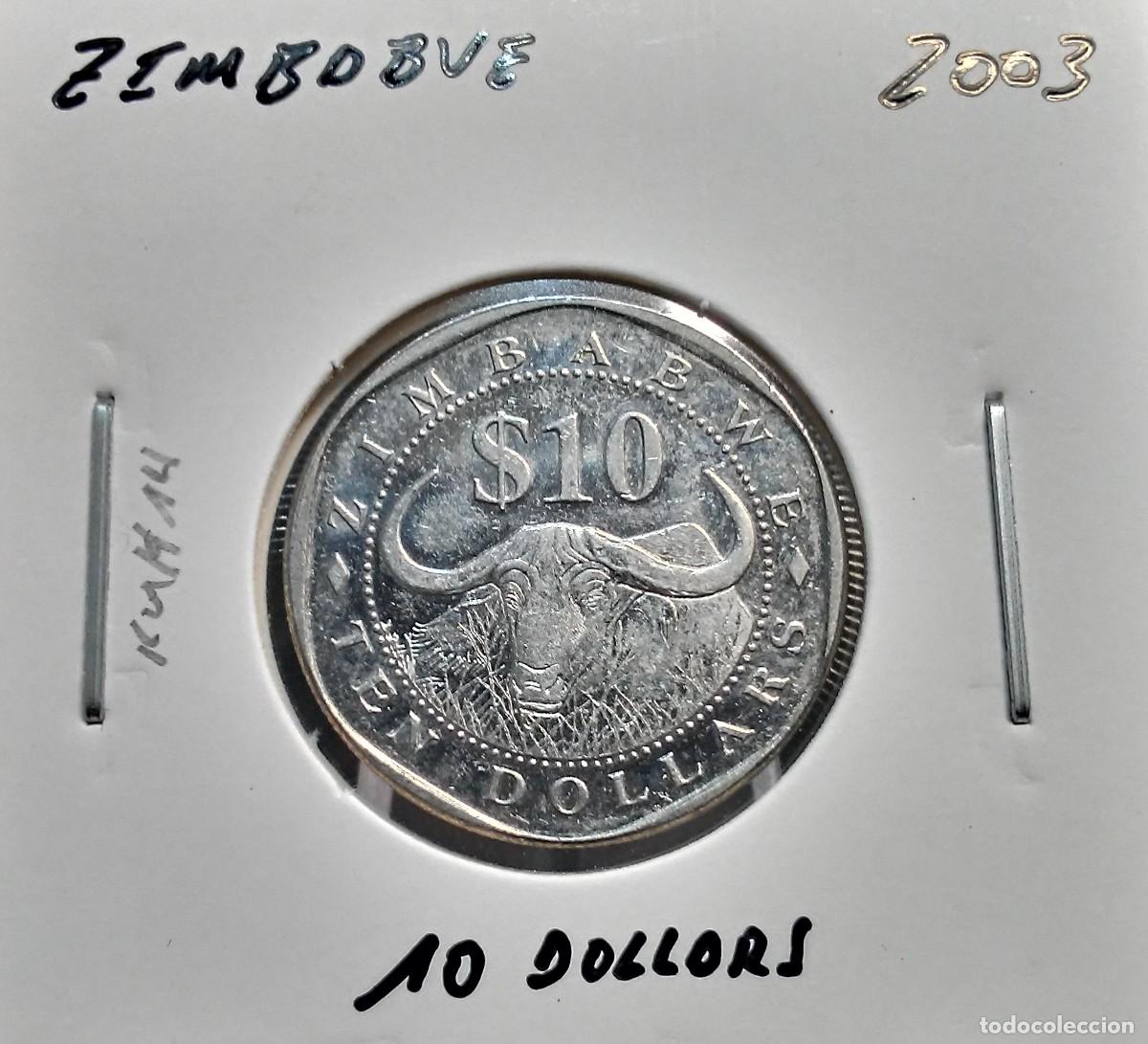 Monedas antiguas de &Aacute;frica: ZIMBABUE / ZIMBABWE 10 D&Oacute;LARES / DOLLARS 2003 KM#14 EBC.