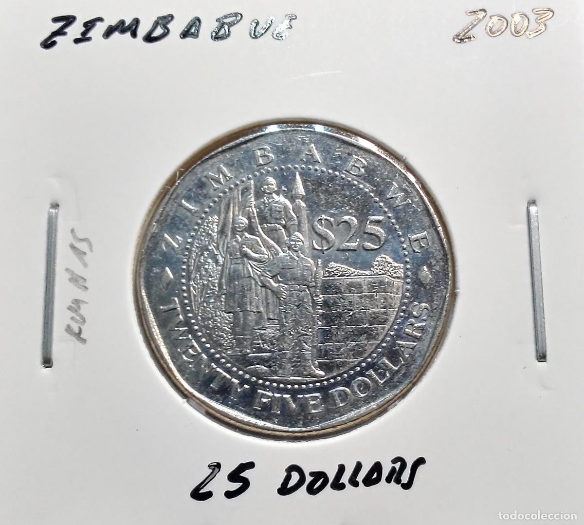 Monedas antiguas de &Aacute;frica: ZIMBABUE / ZIMBABWE 25 D&Oacute;LARES / DOLLARS 2003 KM#15 EBC.