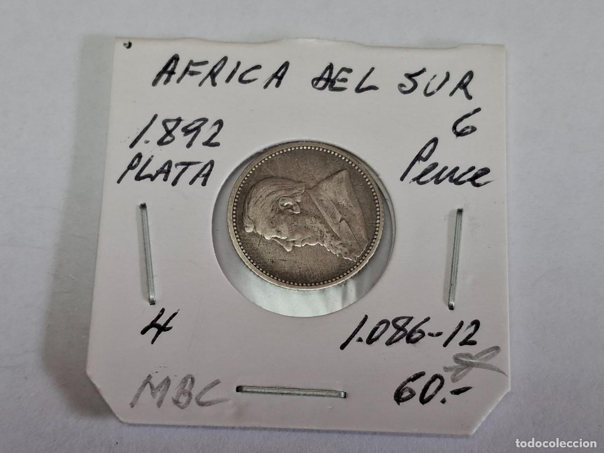 Monedas antiguas de &Aacute;frica: 6 PENCES de PLATA de 1892 KM 4 AFRICA DEL SUR en MBC
