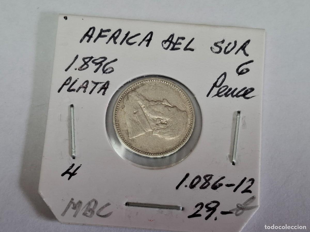Monedas antiguas de &Aacute;frica: 6 PENCES de PLATA de 1896 KM 4 AFRICA DEL SUR en MBC
