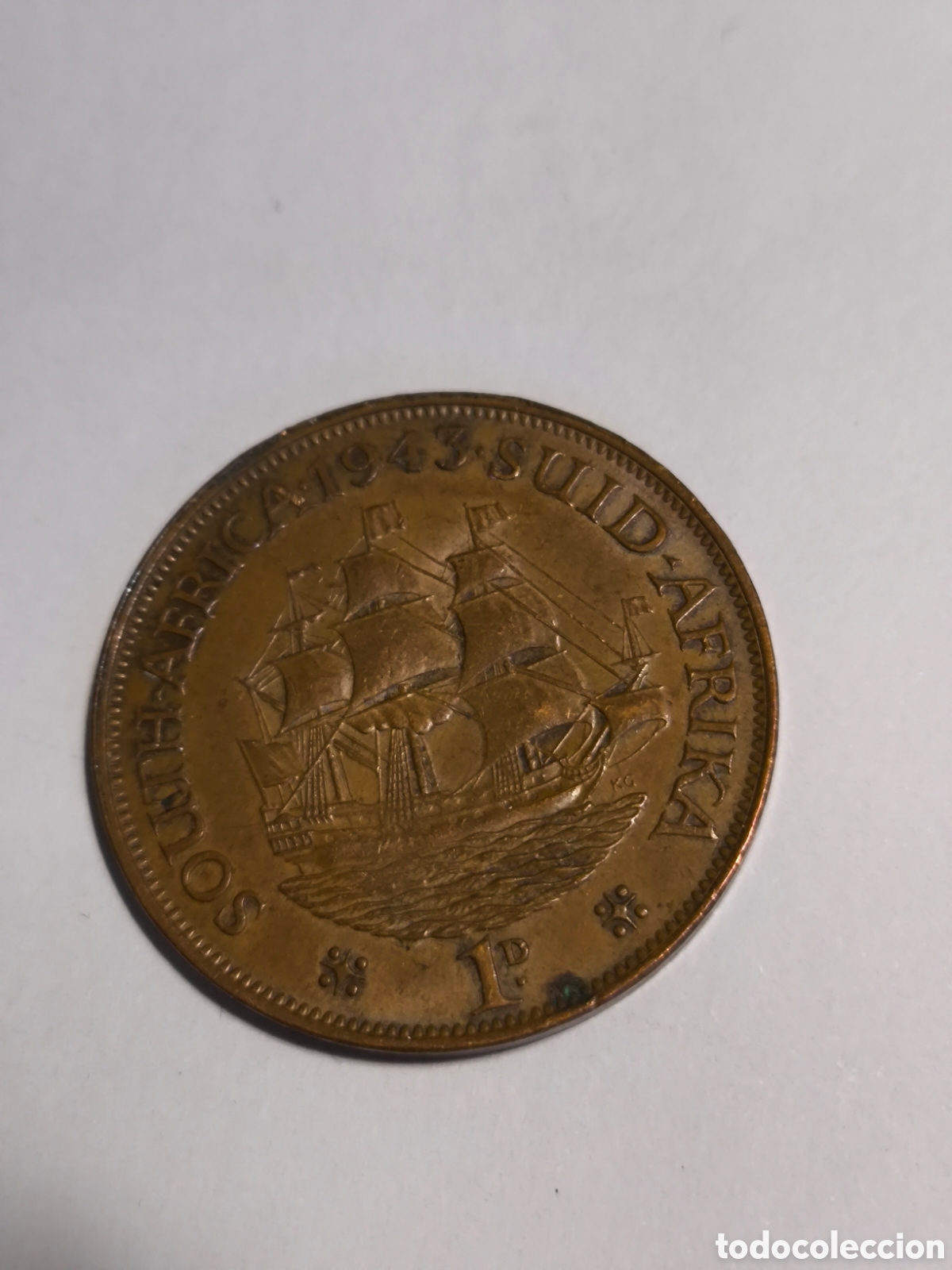 Monedas antiguas de &Aacute;frica: 1 Penny Sud&aacute;frica King George 1943