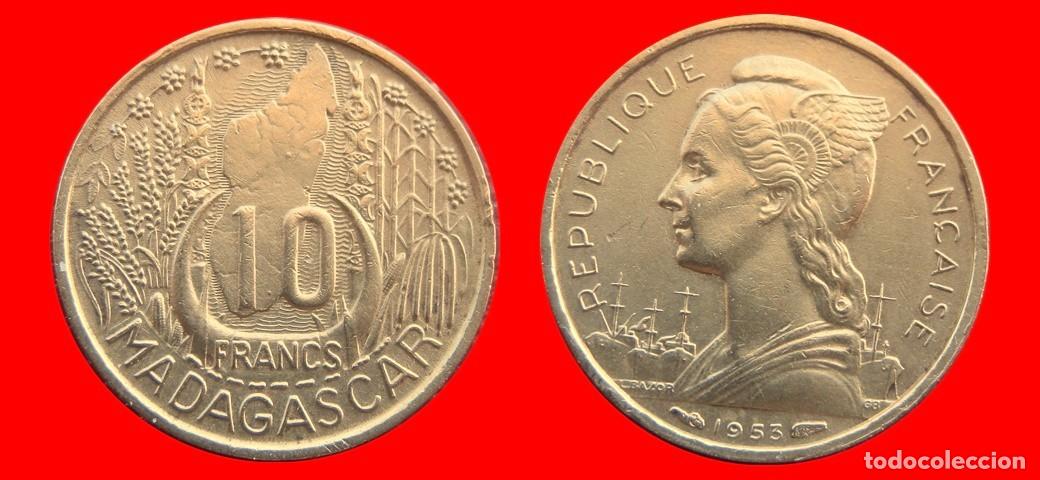Monedas antiguas de &Aacute;frica: 10 FRANCOS 1953 MADAGASCAR-144677
