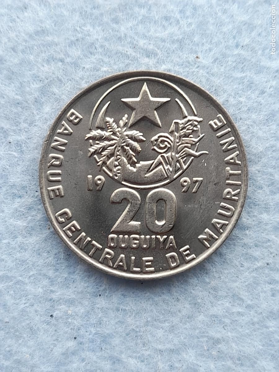 Moedas antigas de &Aacute;frica: Mauritania. 20 Ouguiya. A&ntilde;o 1997. Sin circular.