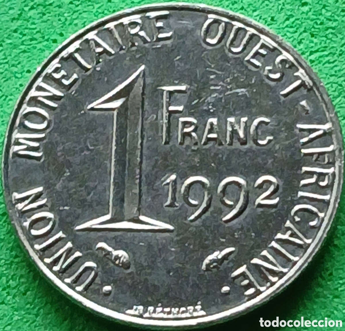 Monedas antiguas de &Aacute;frica: &Aacute;frica Occidental (BCEAO) 1 franco 1992 km#8 RARA (R) !