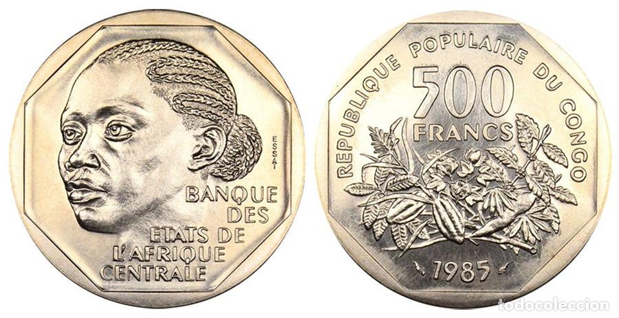 Monedas antiguas de &Aacute;frica: CONGO - 500 FRANCOS - 1985 - ESSAI - NO CIRCULADA - EN BOLSA SELLADA