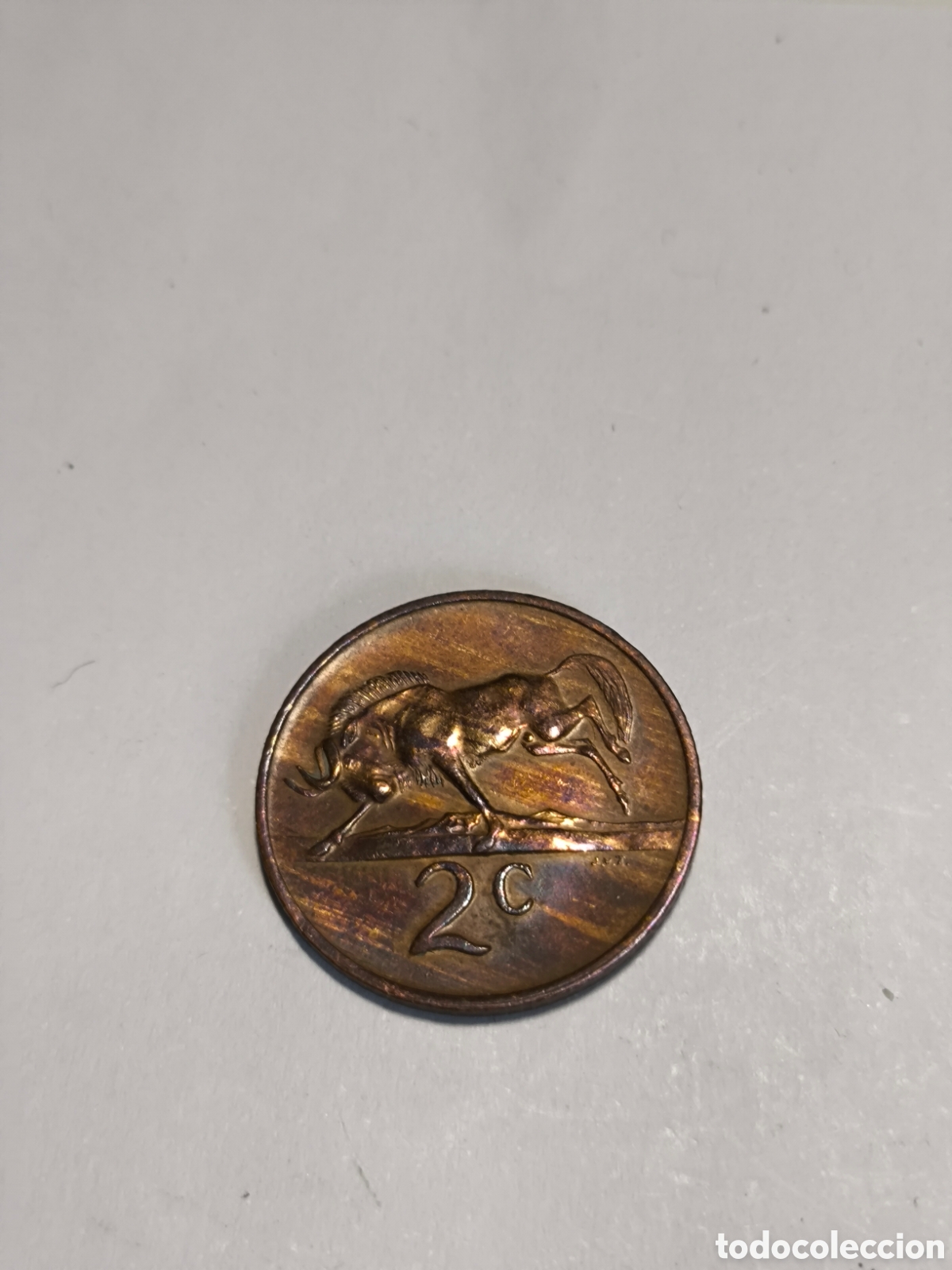Monedas antiguas de &Aacute;frica: 2 C Penny Sud&aacute;frica 1974