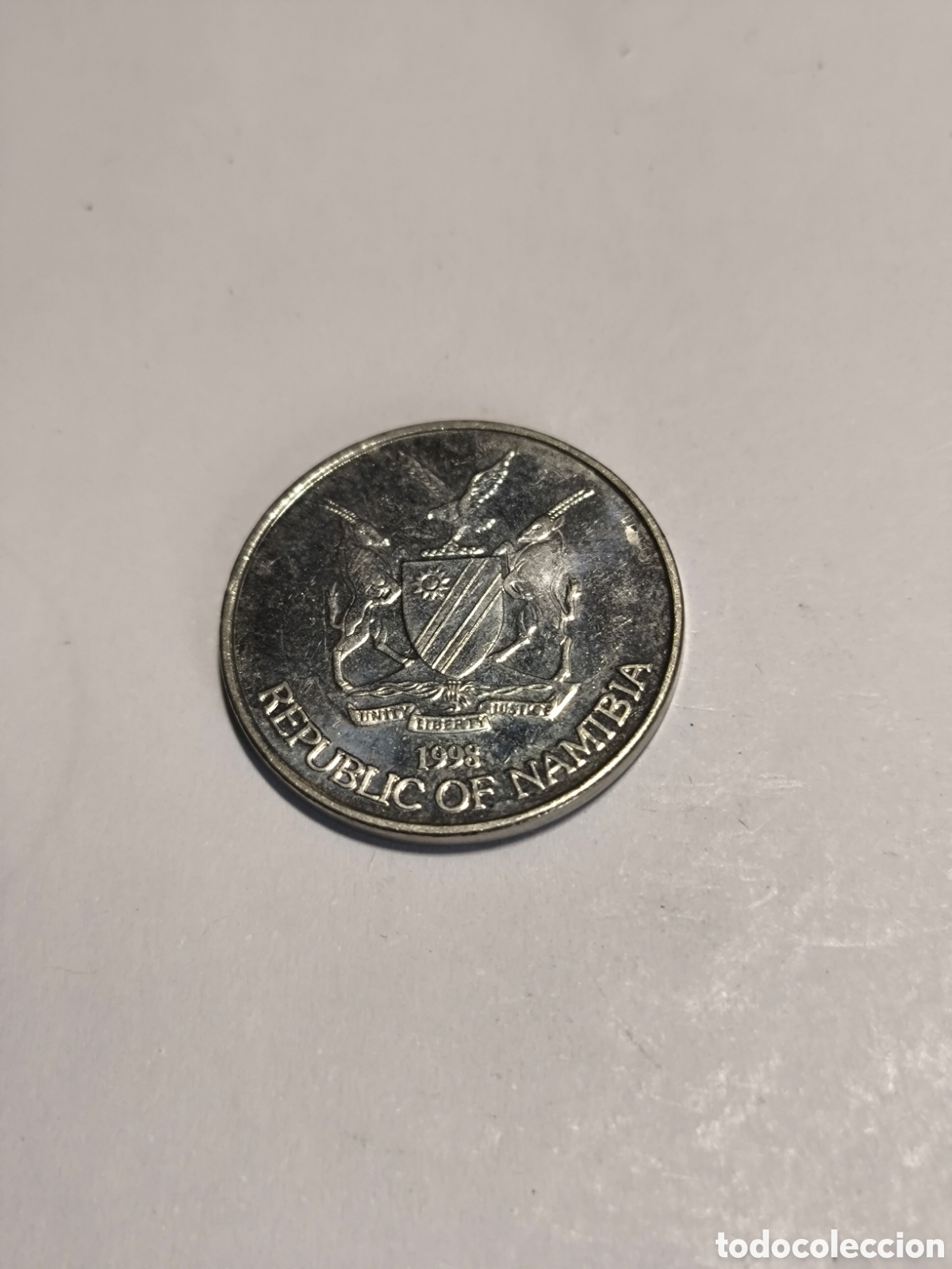 Monedas antiguas de &Aacute;frica: 10 C. Rep&uacute;blica Namibia 1998 - Foto 2