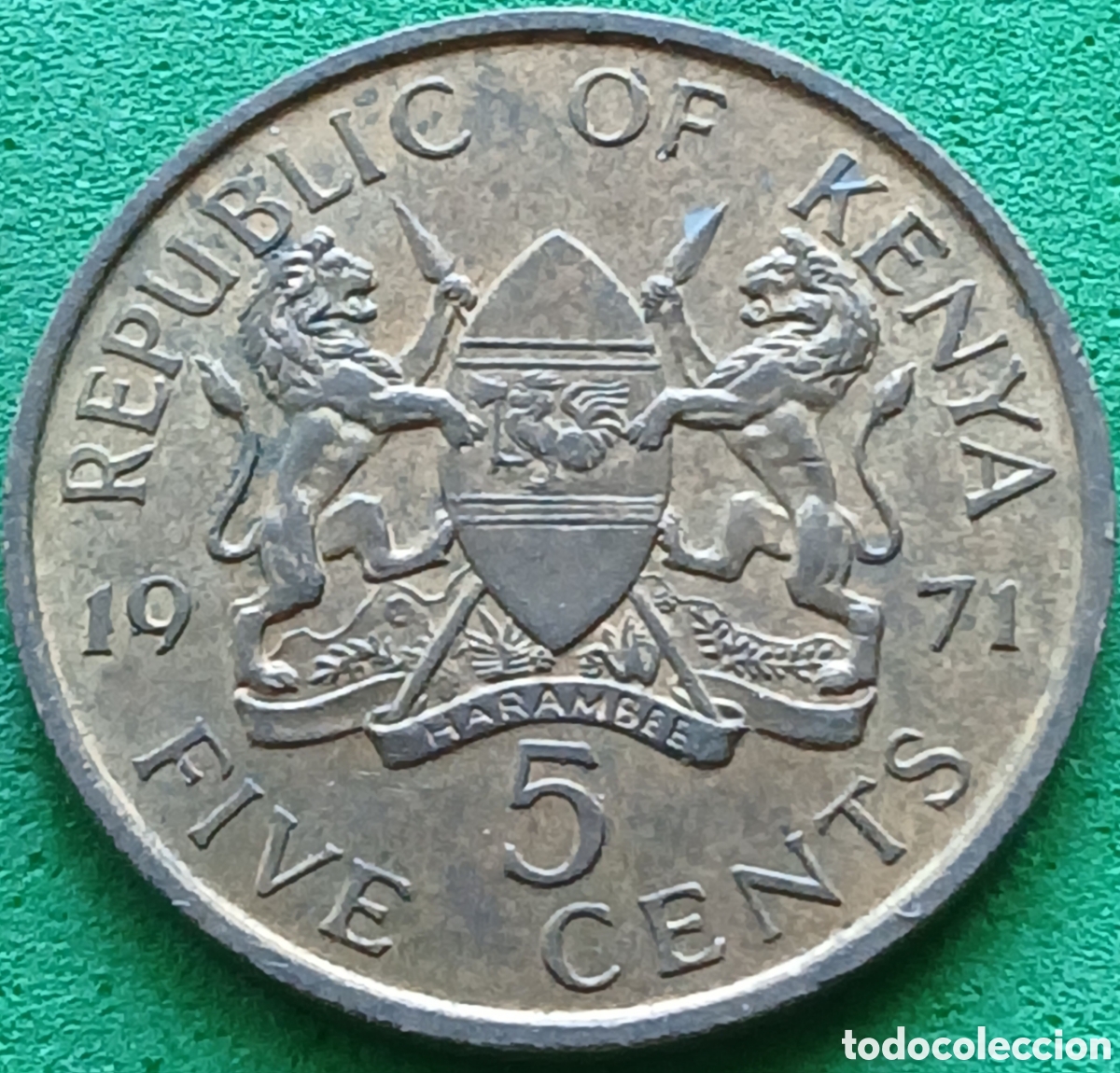 Monedas antiguas de &Aacute;frica: Kenya five cents 1971 km#10