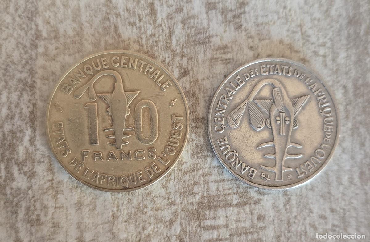 Monedas antiguas de &Aacute;frica: 2 MONEDAS DE AFRICA OCCIDENTAL 1991 - 50 y 10 FRANCOS