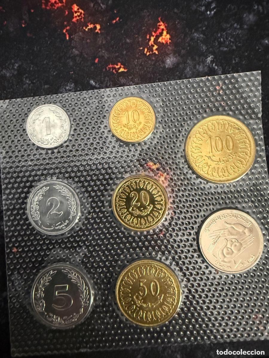 Monedas antiguas de &Aacute;frica: Set completo T&uacute;nez monedas originales &ndash; Bl&iacute;ster SC colecci&oacute;n &aacute;rabe/africana