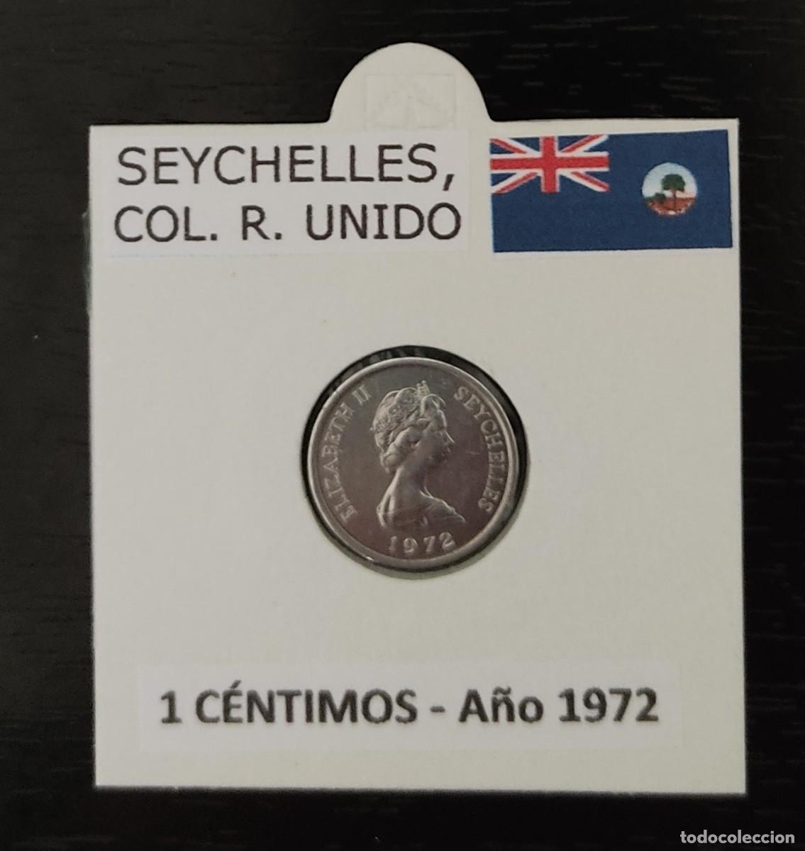 Monedas antiguas de &Aacute;frica: Seychelles, Colonia Reino Unido. Moneda 1 c&eacute;ntimo a&ntilde;o 1972 S/C. Encartonada