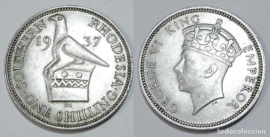 Monedas antiguas de &Aacute;frica: RODESIA DEL SUR - CHELIN - 1937 - PLATA - E.B.C++