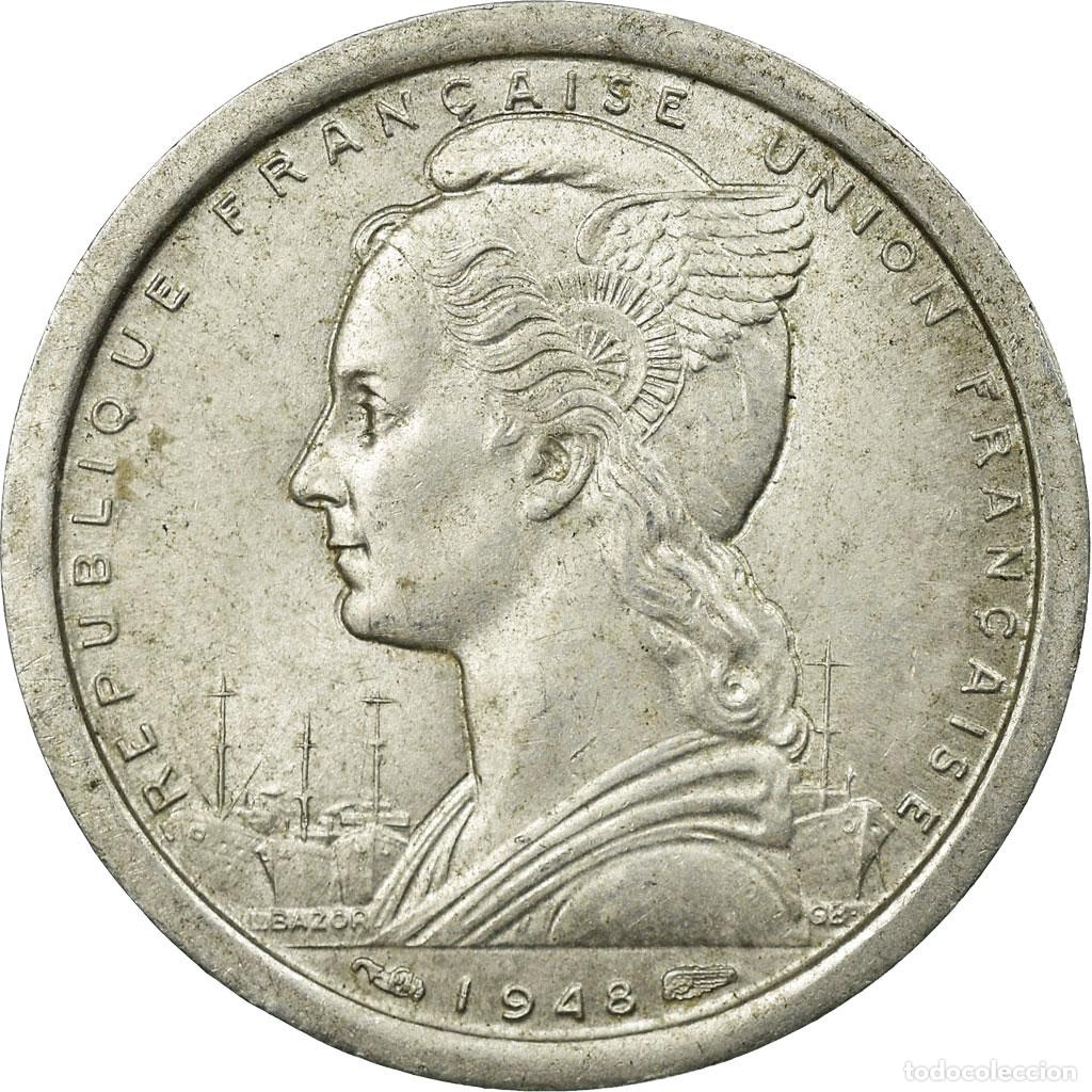 Monedas antiguas de &Aacute;frica: [#673706] Moneda, &Aacute;frica oriental francesa, Franc, 1948, Paris, MBC, Aluminio, KM:3