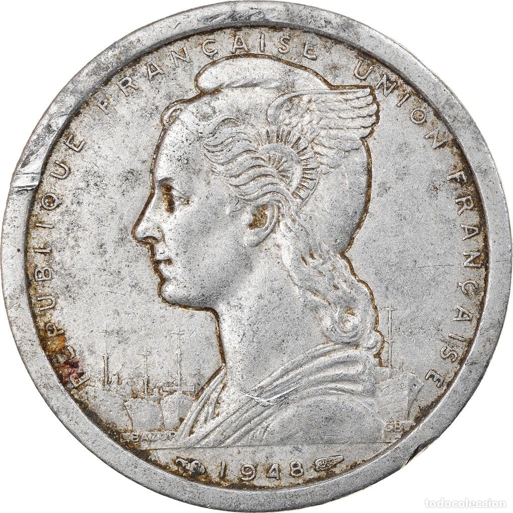 Monedas antiguas de &Aacute;frica: [#818409] Moneda, Madagascar, 2 Francs, 1948, Paris, MBC, Aluminio, KM:4