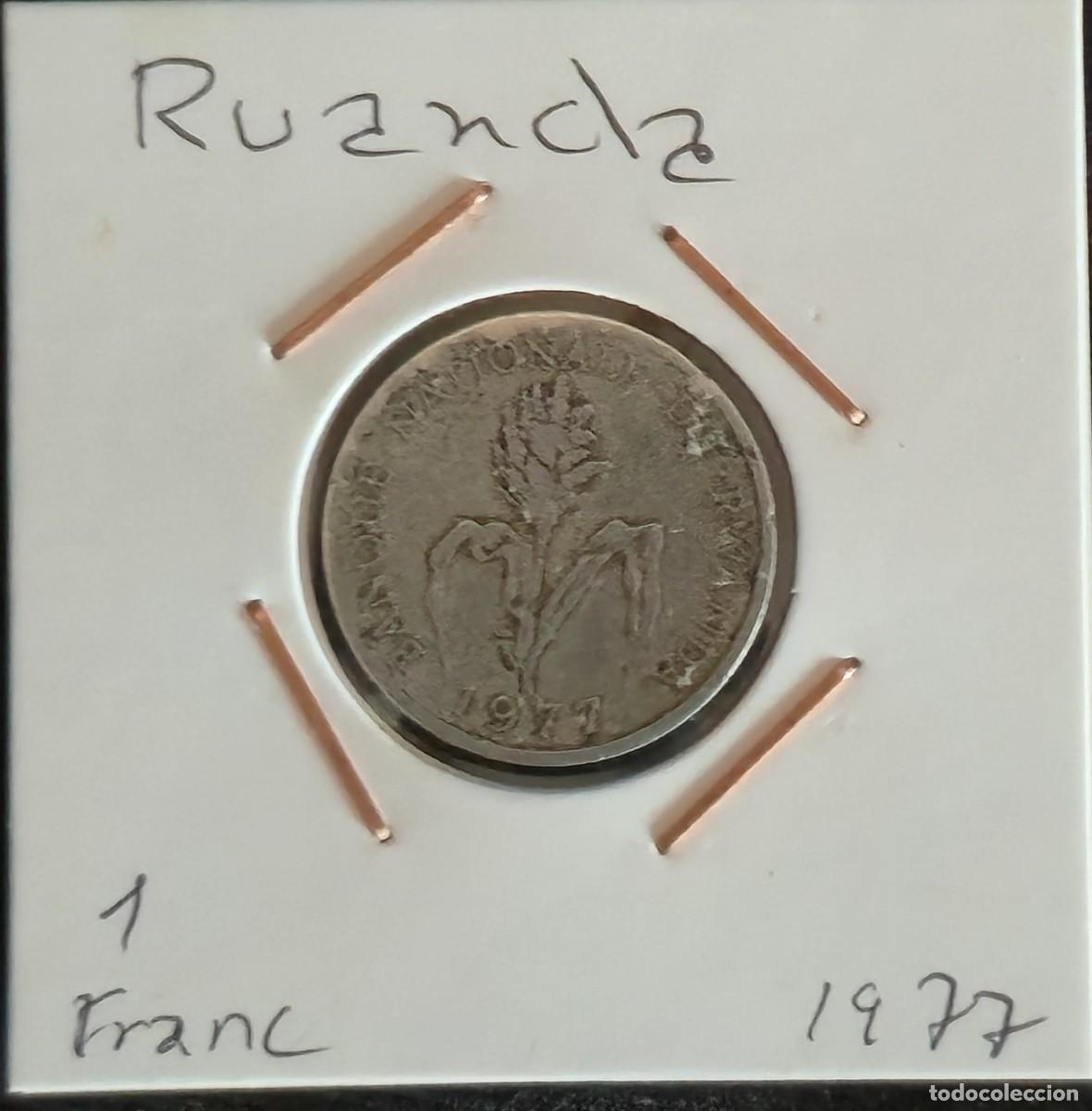 Monedas antiguas de &Aacute;frica: MONEDA DE RUANDA 1977 - 1 FRANCO - MONEDA ENCARTONADA
