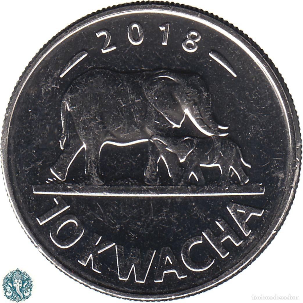 Monedas antiguas de &Aacute;frica: MALAUI 10 Kwacha 2018 Elefantes KM#214 MALAWI