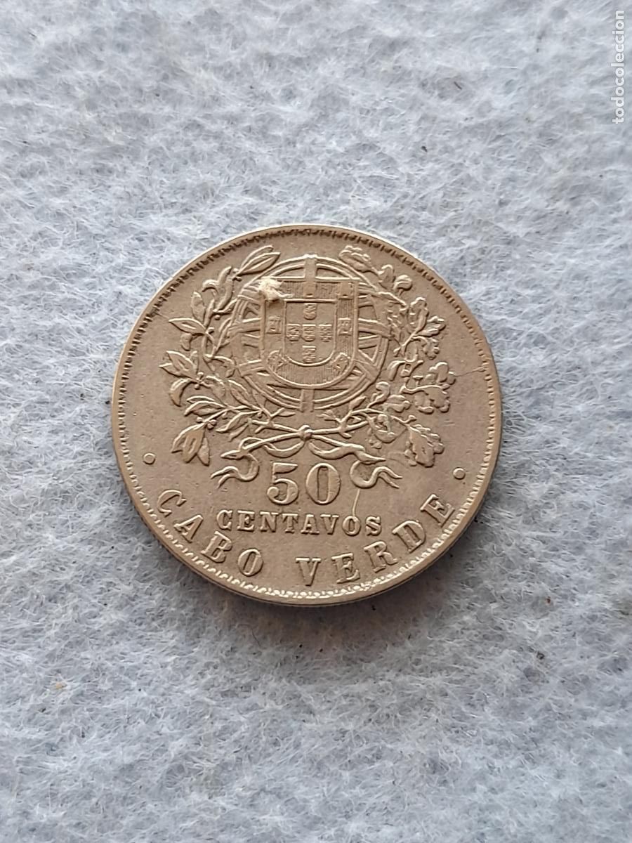 Monedas antiguas de &Aacute;frica: Cabo Verde. 50 Centavos. A&ntilde;o 1930. Escasa.