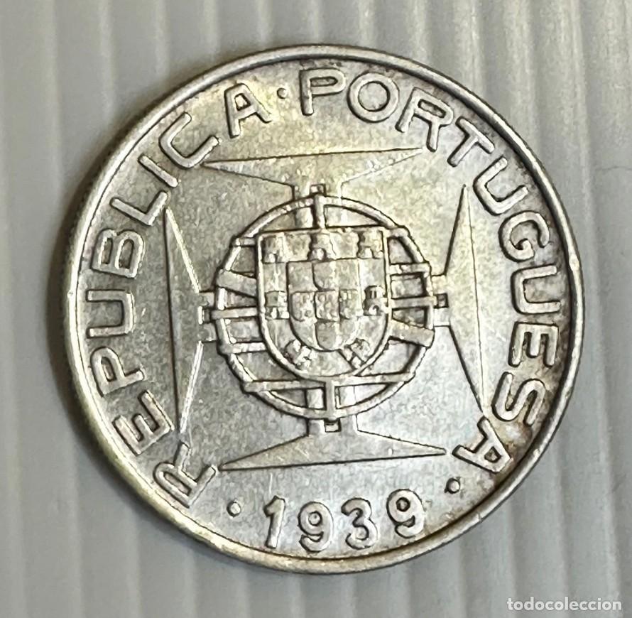 Monedas antiguas de &Aacute;frica: 10 Escudos 1939 - S&atilde;o Tom&eacute; and Pr&iacute;ncipe (Silver) KM# 10 MBC+