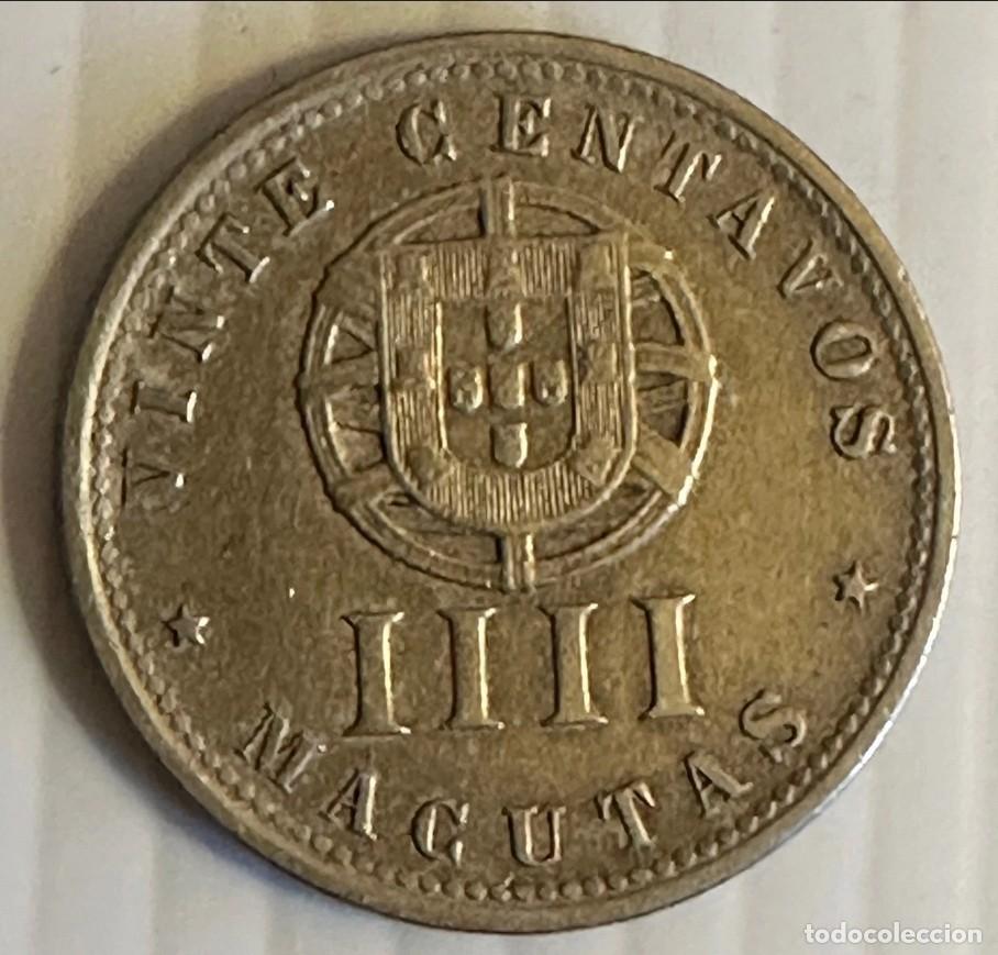 Monedas antiguas de &Aacute;frica: Angola 4 Macutas 1927 (Alpaca) KM# 51 VF+