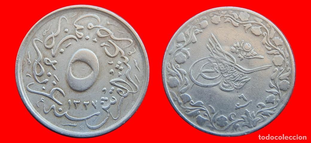 Monedas antiguas de &Aacute;frica: 5/10 QIRSH 1911 EGIPTO-144970
