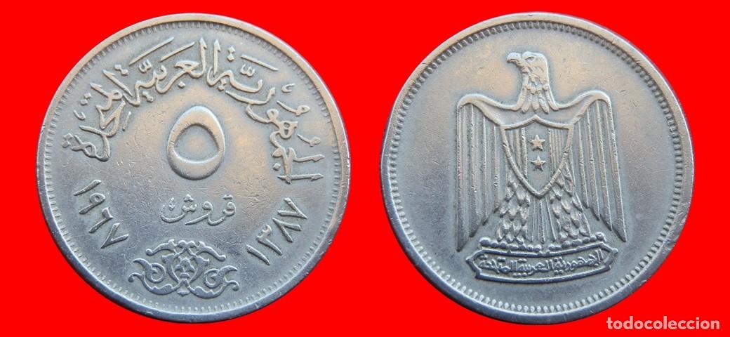 Monedas antiguas de &Aacute;frica: 5 PIASTRAS 1967 EGIPTO-144972