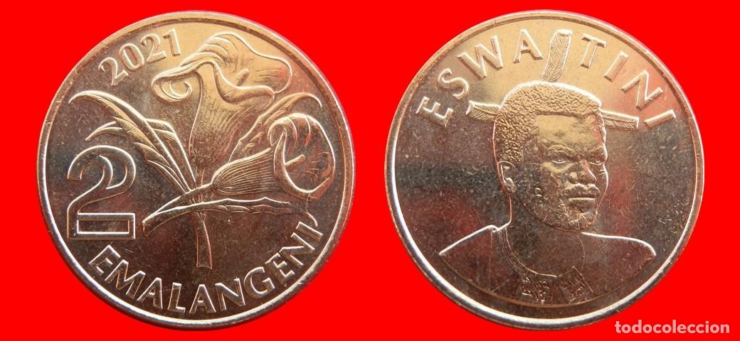 Monedas antiguas de &Aacute;frica: 2 EMALANGENI 2021 SIN CIRCULAR SWAZILAND SUAZILANDIA ESWATINI-8694SC