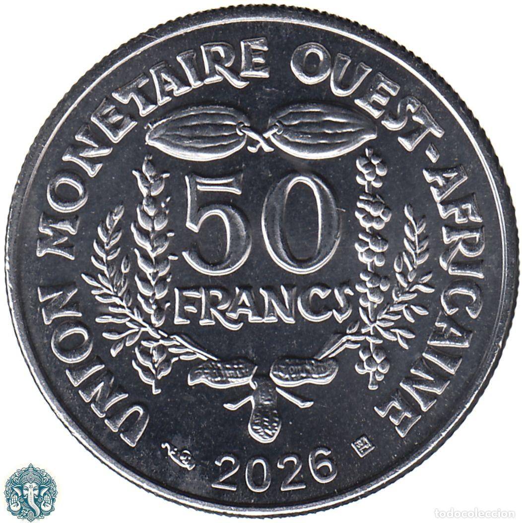 Monedas antiguas de &Aacute;frica: &Aacute;FRICA OCCIDENTAL 50 Francos CFA 2026 (BCEAO) KM#18 &Aacute;FRICA DEL OESTE