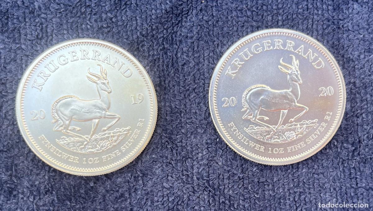 Monedas antiguas de &Aacute;frica: Lote 2 Onzas de Plata Krugerrand (Sud&aacute;frica).
