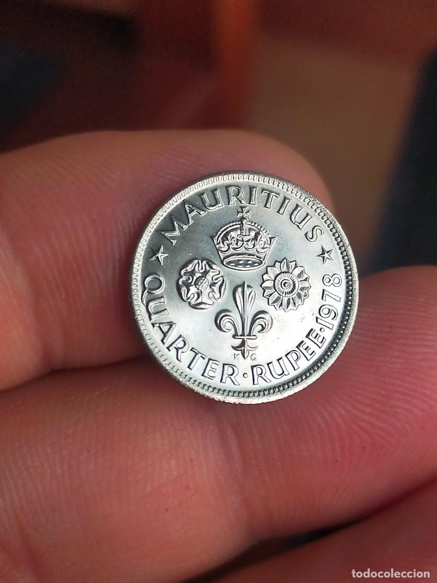 Monedas antiguas de &Aacute;frica: MONEDA DE 1/4 UN CUARTO RUPIA MAURICIO 1978 EXCELENTE CONSERVACION