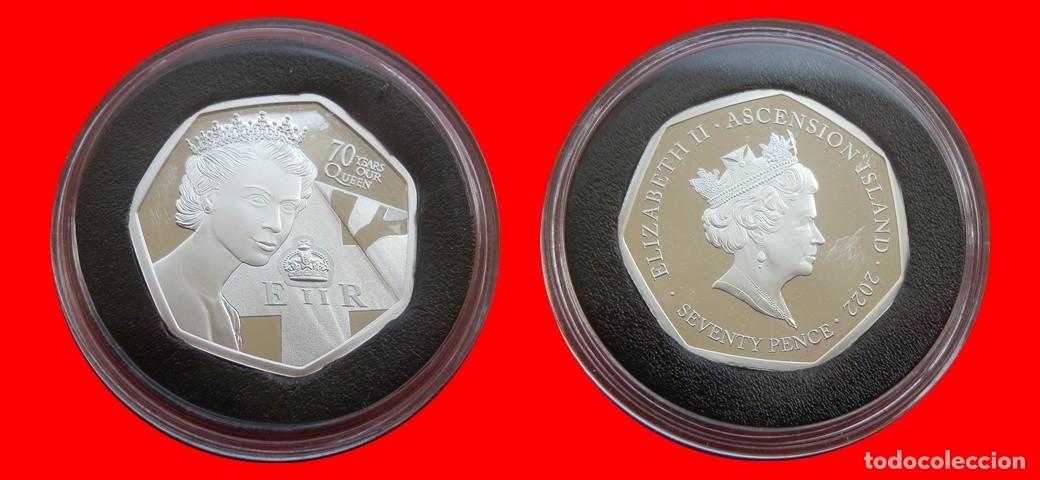 Monedas antiguas de &Aacute;frica: 70 PENIQUES PENCE 2022 SIN CIRCULAR ASCENSION-9096SC