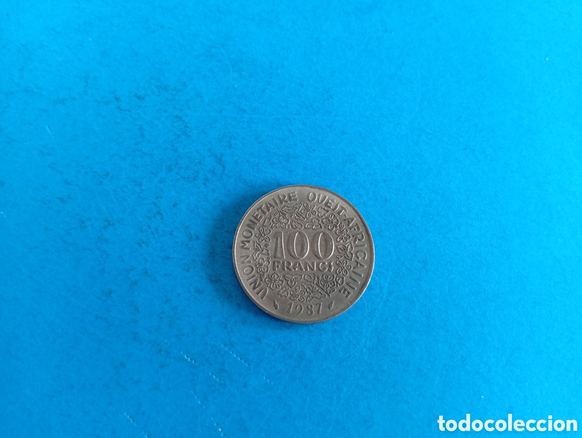 Monedas antiguas de &Aacute;frica: 100 francos &Aacute;frica Oeste 1987