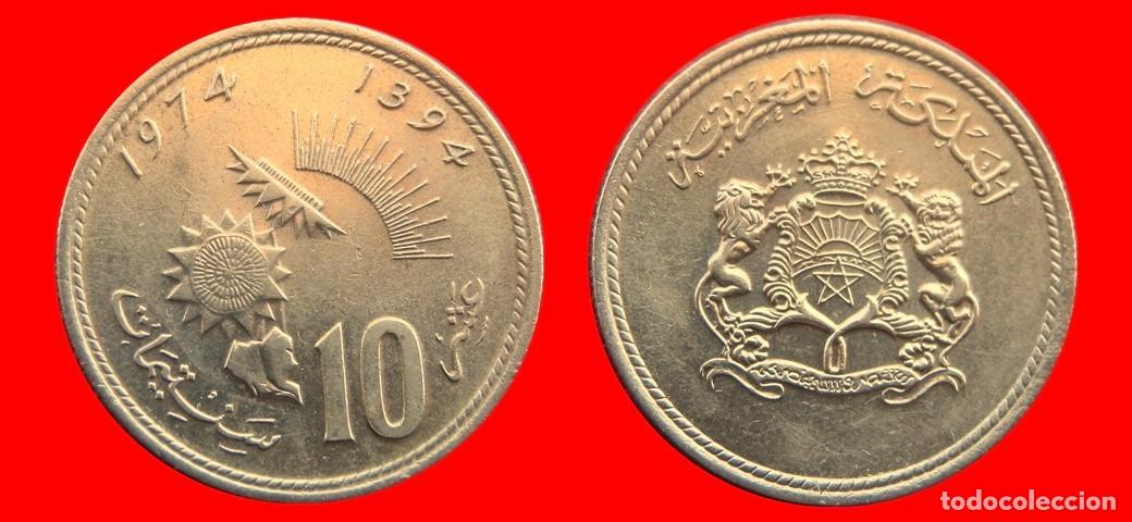 Monedas antiguas de &Aacute;frica: 10 SANTIMAT 1974 MARRUECOS-150166