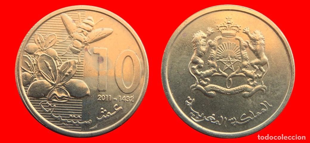 Monedas antiguas de &Aacute;frica: 10 SANTIMAT 2011 MARRUECOS-150167