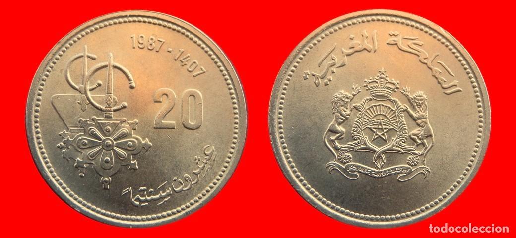 Monedas antiguas de &Aacute;frica: 20 SANTIMAT 1987 MARRUECOS-150168