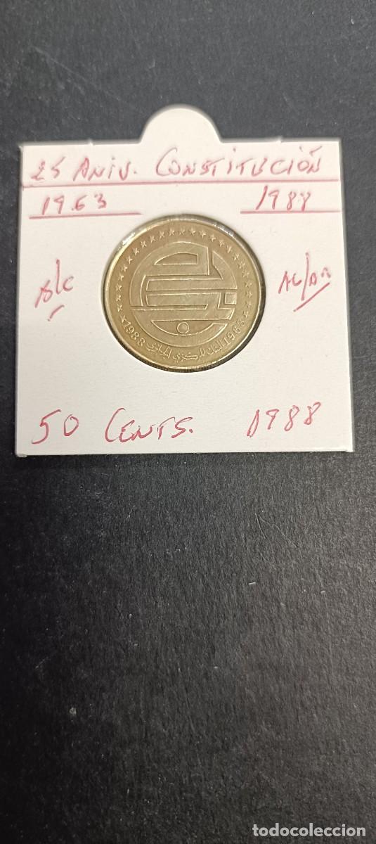 Monedas antiguas de &Aacute;frica: ARGELIA 50 CENTIMOS 1988 BC KM=119(ALUMINIO-BRONCE)25 ANIV.CONSTITUCI&Oacute;N
