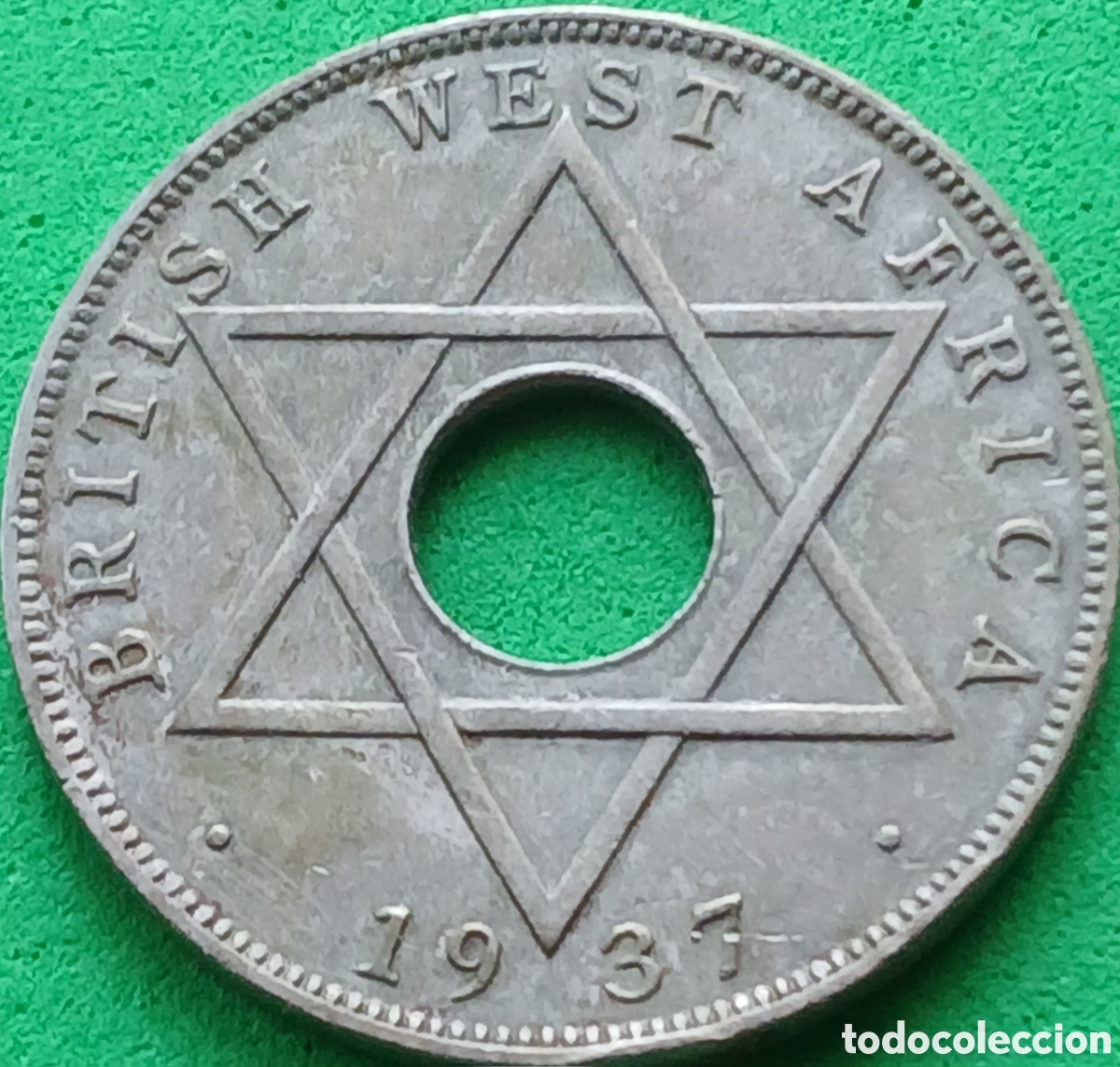 Monedas antiguas de &Aacute;frica: &Aacute;frica Occidental Brit&aacute;nica &frac12; penique 1937 KN km#18