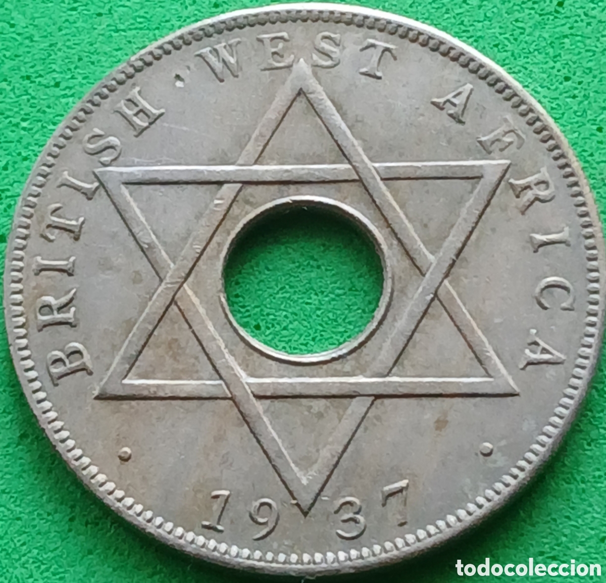 Monedas antiguas de &Aacute;frica: &Aacute;frica Occidental Brit&aacute;nica &frac12; penique 1937 H km#18
