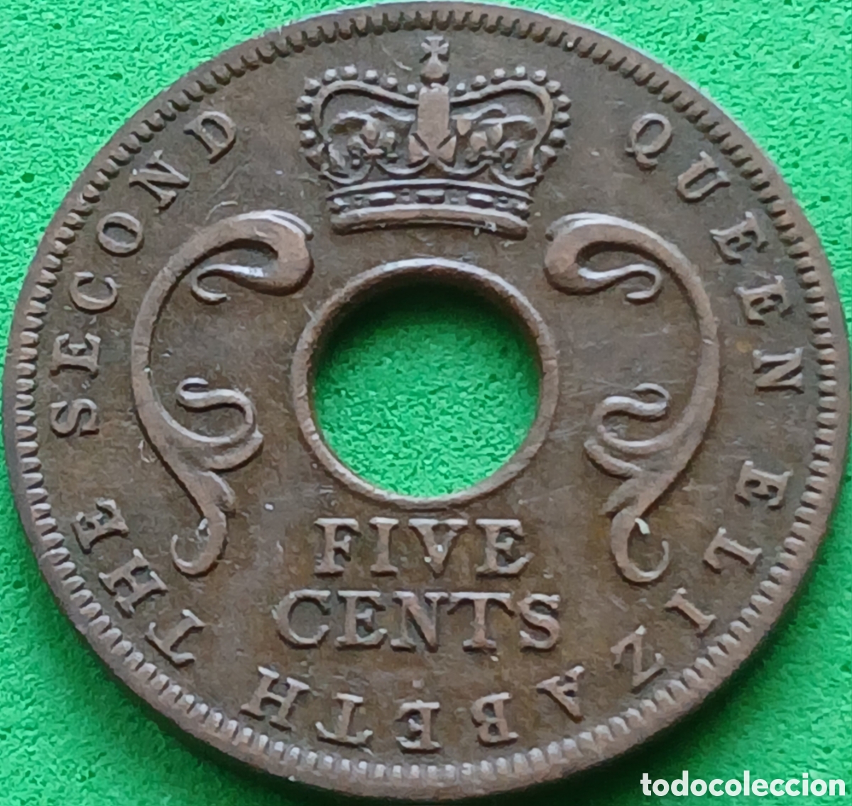 Monedas antiguas de &Aacute;frica: &Aacute;frica Oriental Brit&aacute;nica five cents 1956 H - Heaton, Birmingham. Km#37 ESCASA