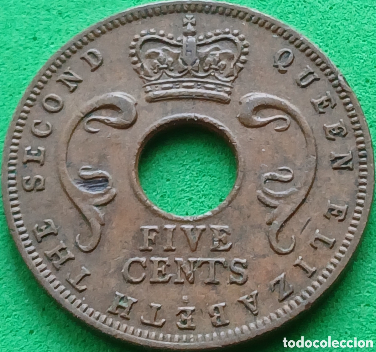 Monedas antiguas de &Aacute;frica: &Aacute;frica Oriental Brit&aacute;nica five cents 1961 km#37 ESCASA!