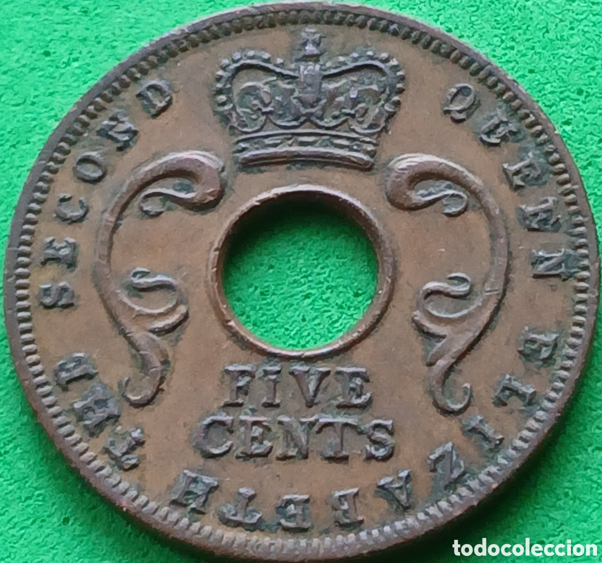 Monedas antiguas de &Aacute;frica: &Aacute;frica Oriental Brit&aacute;nica five cents 1963 km#37