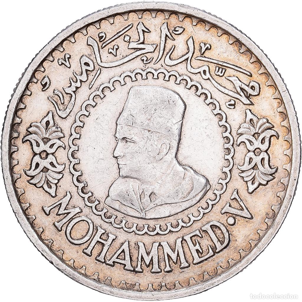 Monedas antiguas de &Aacute;frica: [#1545015] Marruecos, Mohammed V, 500 Francs, AH 1376 (1956), MDP, Plata, MBC, KM:54