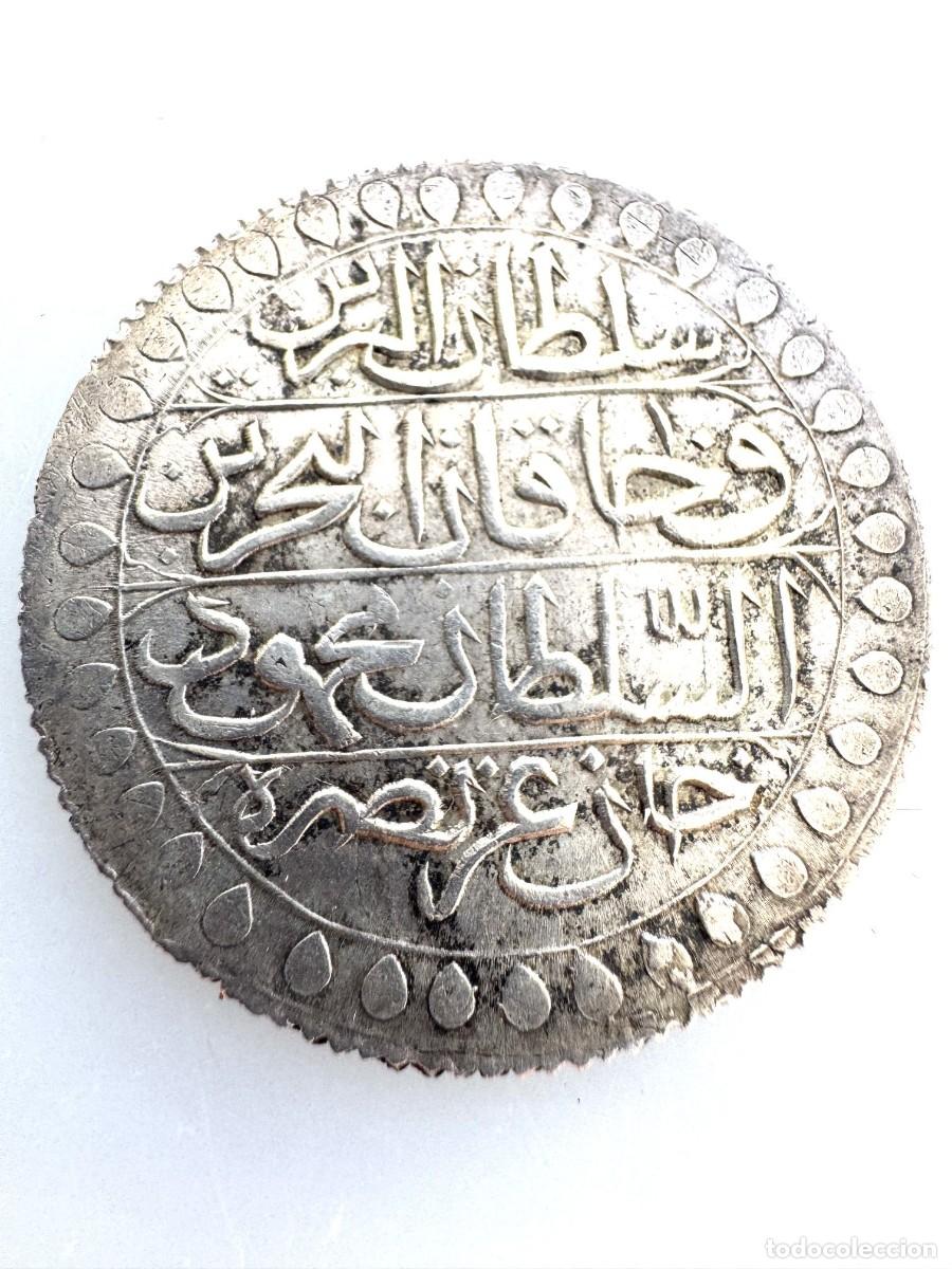 Monnaies anciennes d'Afrique: Argelia bajo la ocupaci&oacute;n Turca. Muhamud II 2 Budjul 1223 Hg (1823) 20 gr Ag EBC-/ Almost XF