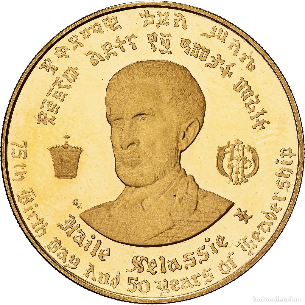 Monedas antiguas de &Aacute;frica: [#1545161] Etiop&iacute;a, Haile Selassie I, 50 Dollars, 75th Anniversary of Birth and 50th