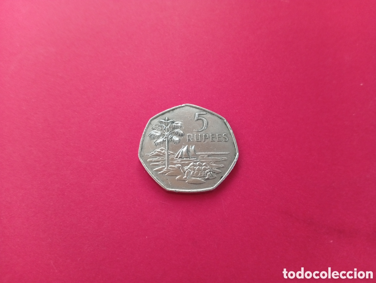 Monedas antiguas de &Aacute;frica: 5 rupias de Seychelles 1972